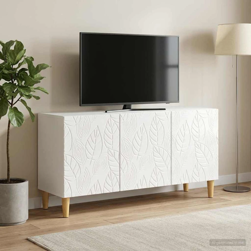 TV staliukas Televizoriaus spintelė 99 x 34,5 x 50 cm Itin blizgi balta