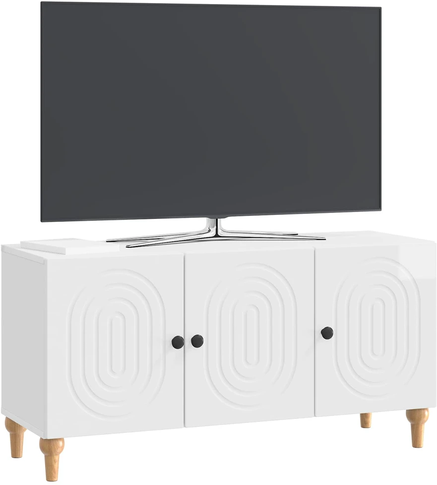 TV staliukas Televizoriaus spintelė 99 x 34,5 x 50 cm Itin blizgi balta
