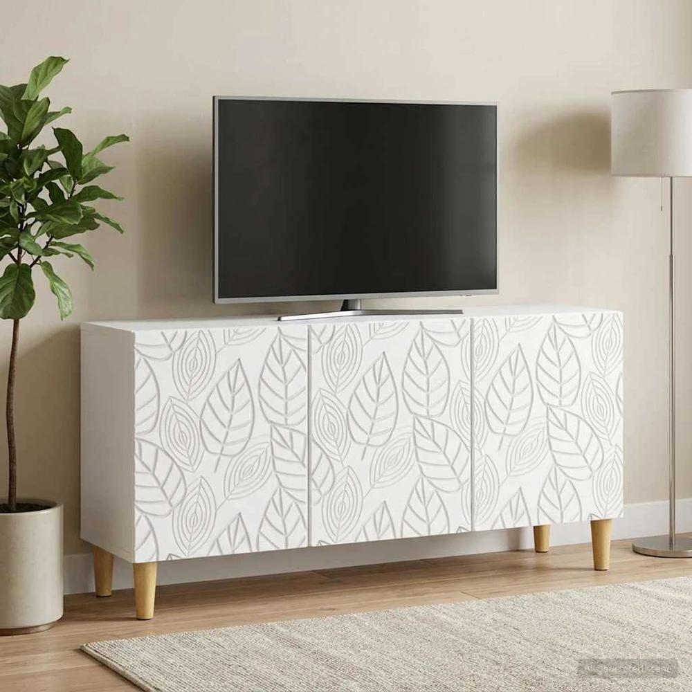 TV staliukas Televizoriaus spintelė 99 x 34,5 x 50 cm Balta Apdirbta mediena