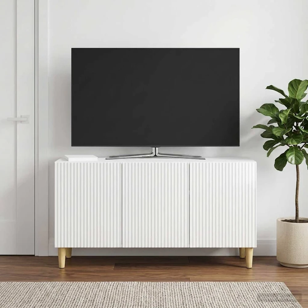 TV staliukas Televizoriaus spintelė 99 x 34,5 x 50 cm Itin blizgi balta