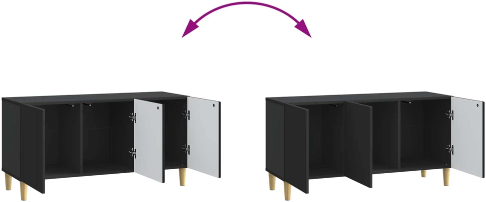 TV staliukas Televizoriaus spintelė 99 x 34,5 x 50 cm Juoda Apdirbta mediena