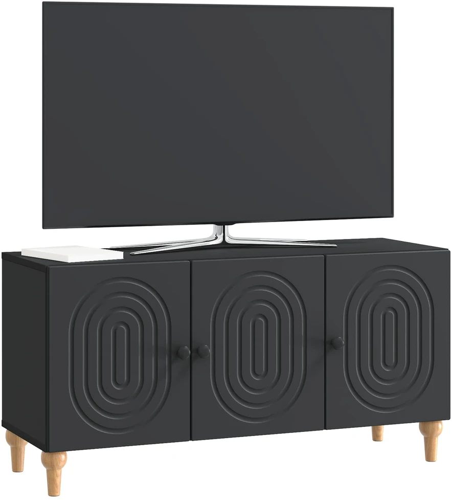 TV staliukas Televizoriaus spintelė 99 x 34,5 x 50 cm Juoda Apdirbta mediena