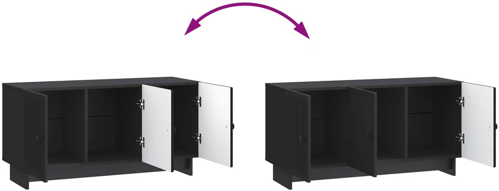 TV staliukas Televizoriaus spintelė 99 x 34,5 x 50 cm Juoda Apdirbta mediena