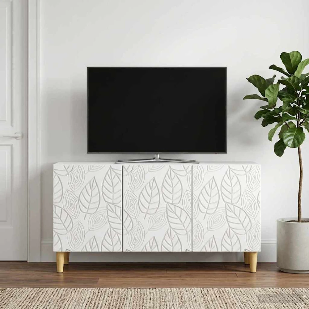 TV staliukas Televizoriaus spintelė 99 x 34,5 x 50 cm Balta Apdirbta mediena