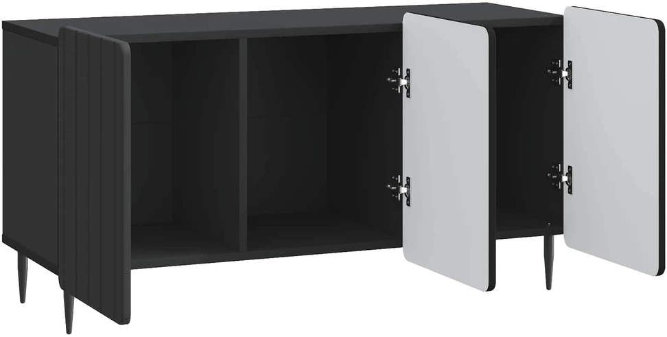 TV staliukas Televizoriaus spintelė 99 x 34,5 x 52 cm Juoda Apdirbta mediena