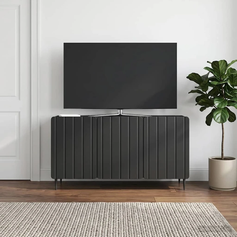 TV staliukas Televizoriaus spintelė 99 x 34,5 x 52 cm Juoda Apdirbta mediena