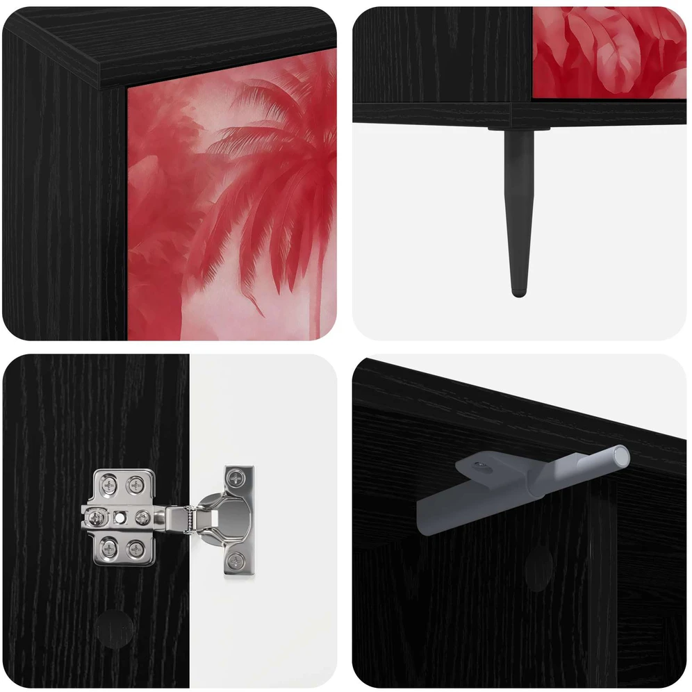 TV staliukas Televizoriaus spintelė AACHEN 102 x 33 x 51 cm Juodojo ąžuolo