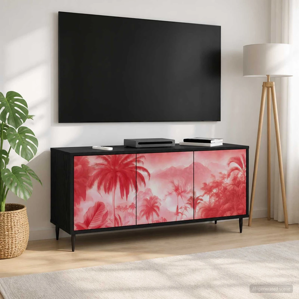TV staliukas Televizoriaus spintelė AACHEN 102 x 33 x 51 cm Juodojo ąžuolo