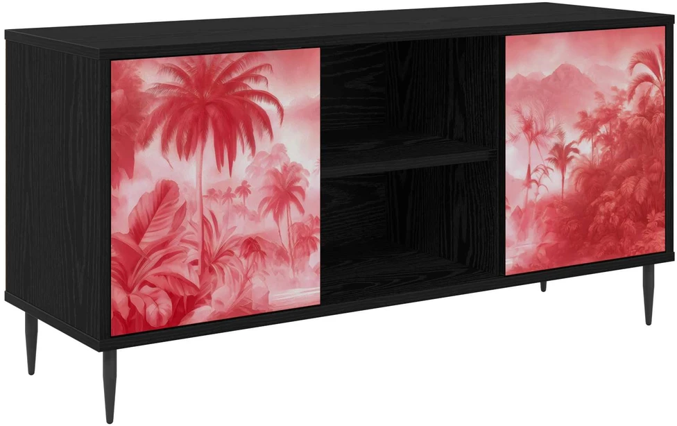 TV staliukas Televizoriaus spintelė AACHEN 102 x 33 x 51 cm Juodojo ąžuolo