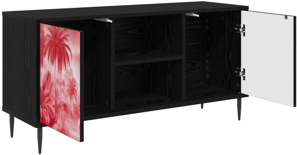 TV staliukas Televizoriaus spintelė AACHEN 102 x 33 x 51 cm Juodojo ąžuolo