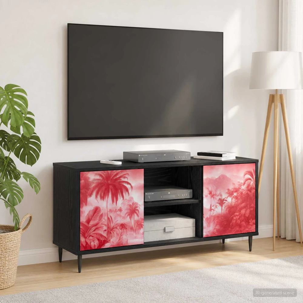 TV staliukas Televizoriaus spintelė AACHEN 102 x 33 x 51 cm Juodojo ąžuolo
