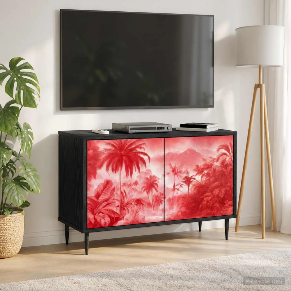 TV staliukas Televizoriaus spintelė AACHEN 69 x 33 x 50,5 cm Juodojo ąžuolo