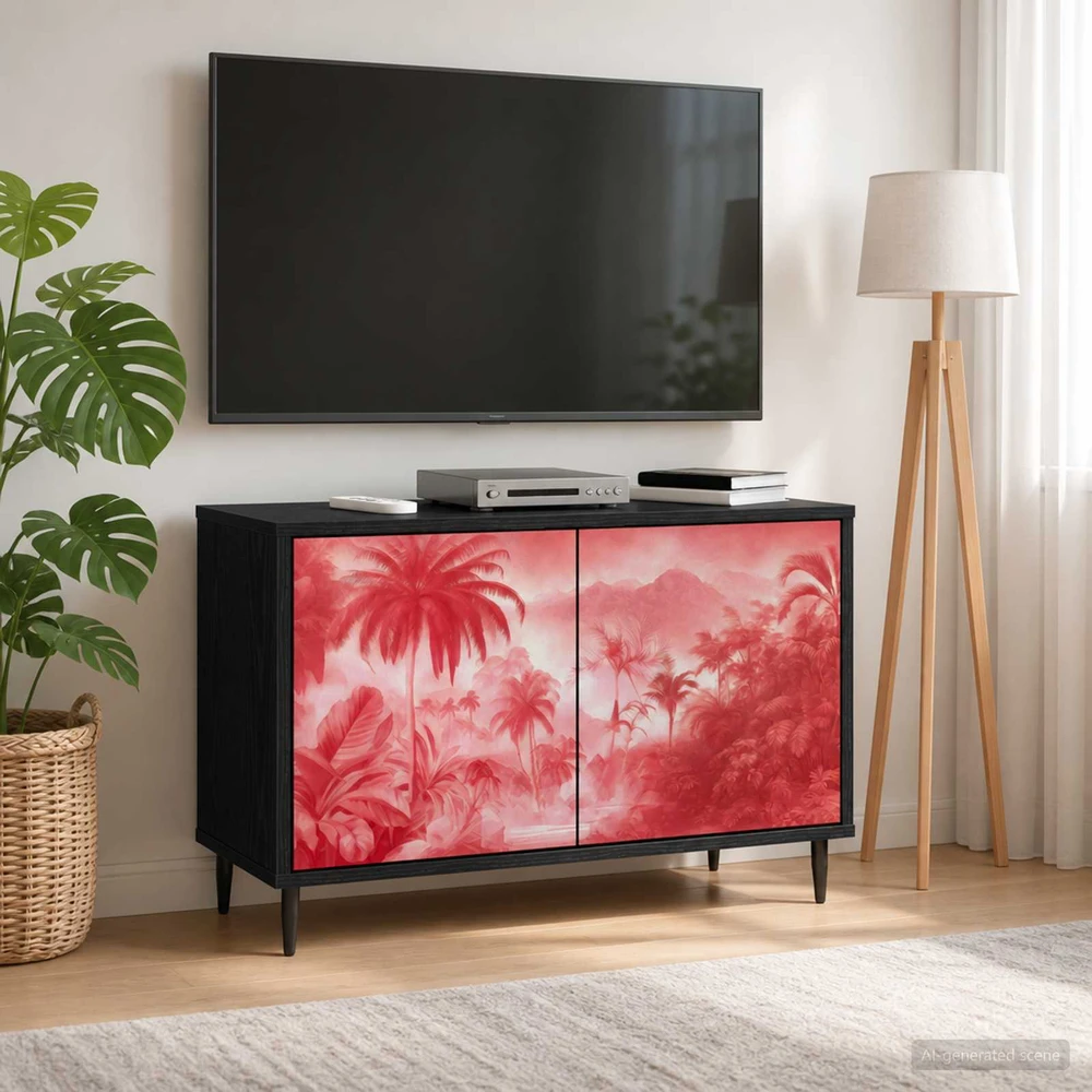 TV staliukas Televizoriaus spintelė AACHEN 69 x 33 x 50,5 cm Juodojo ąžuolo