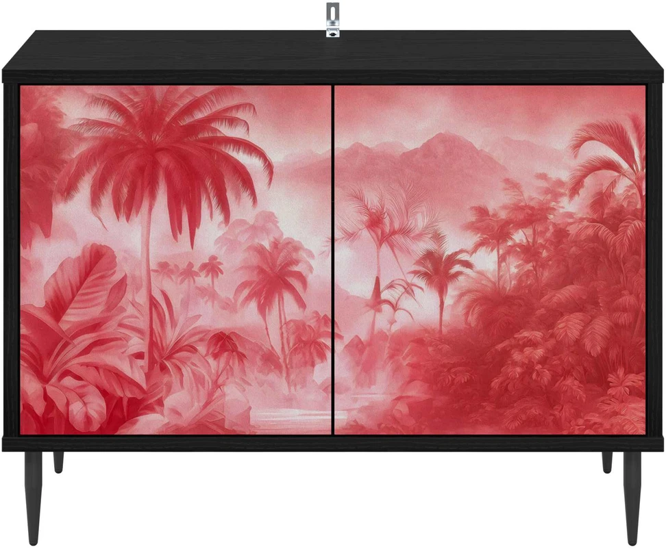 TV staliukas Televizoriaus spintelė AACHEN 69 x 33 x 50,5 cm Juodojo ąžuolo