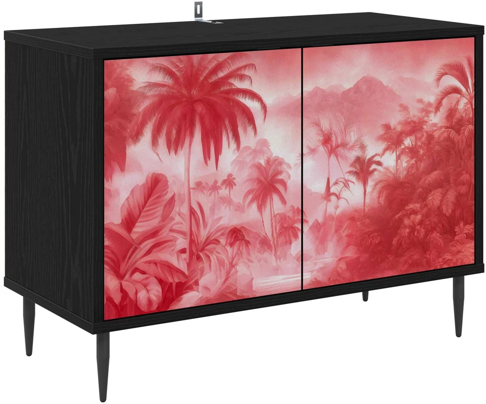 TV staliukas Televizoriaus spintelė AACHEN 69 x 33 x 50,5 cm Juodojo ąžuolo