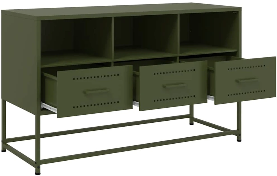 TV staliukas Televizoriaus spintelė, alyvuogių, 100,5x39x60,5cm, plienas