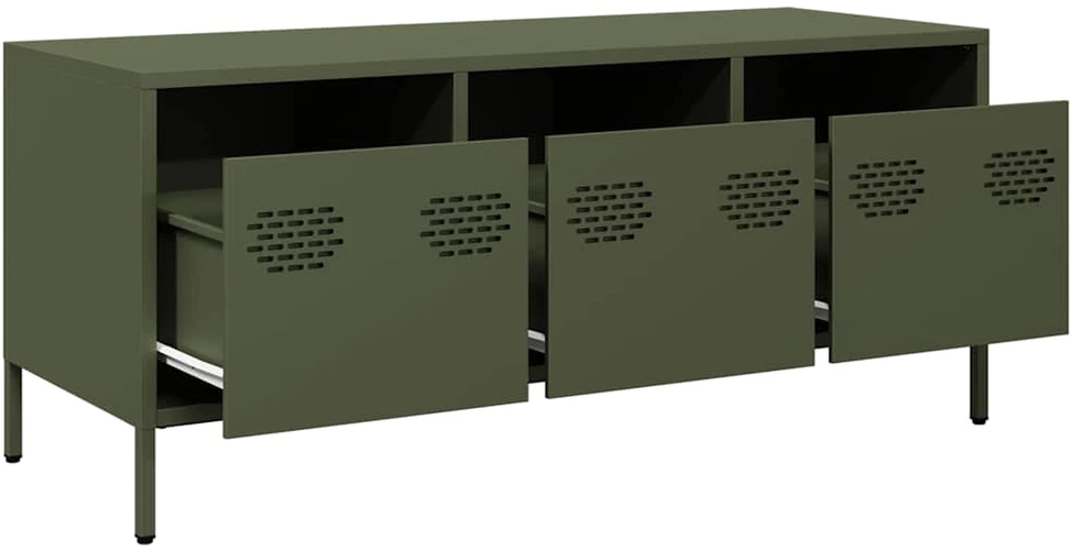 TV staliukas Televizoriaus spintelė, alyvuogių, 101,5x39x43,5cm, plienas