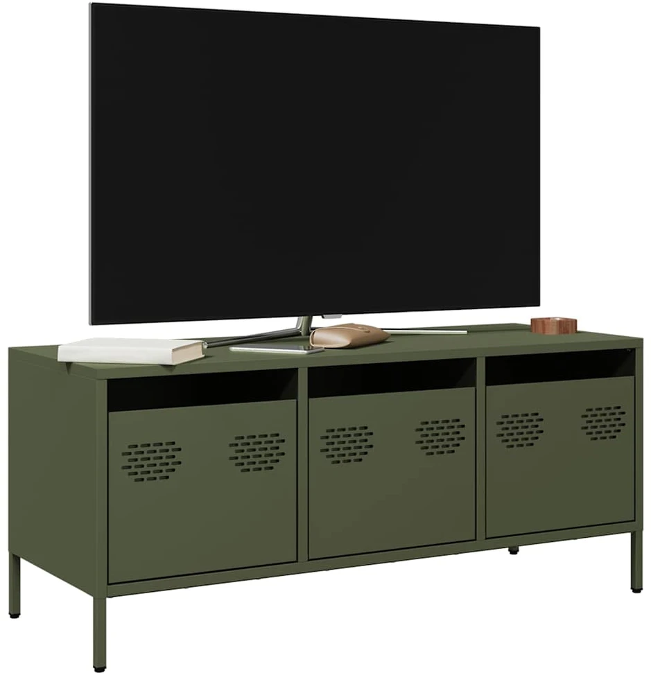 TV staliukas Televizoriaus spintelė, alyvuogių, 101,5x39x43,5cm, plienas