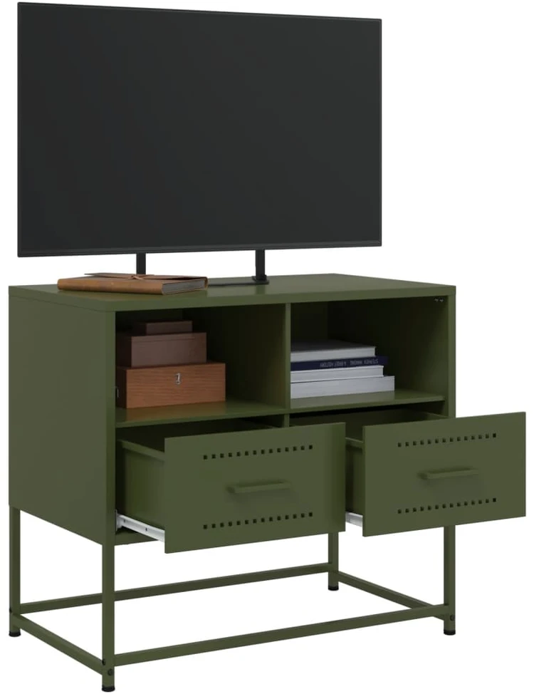 TV staliukas Televizoriaus spintelė, alyvuogių, 68x39x60,5cm, plienas