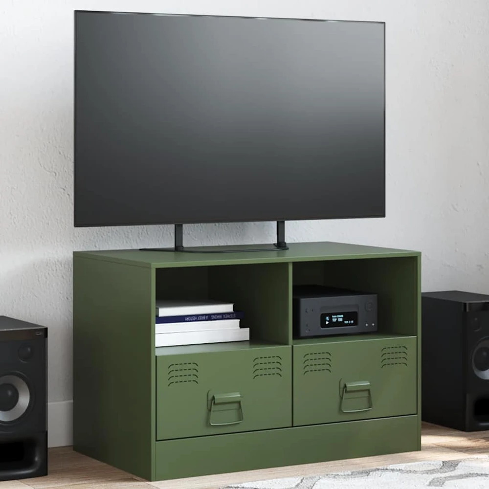 TV staliukas Televizoriaus spintelė, alyvuogių žalia, 67x39x44cm, plienas