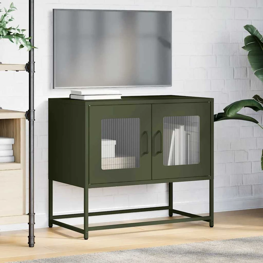TV staliukas televizoriaus spintelė alyvuogių žalia 68x39x60,5 cm