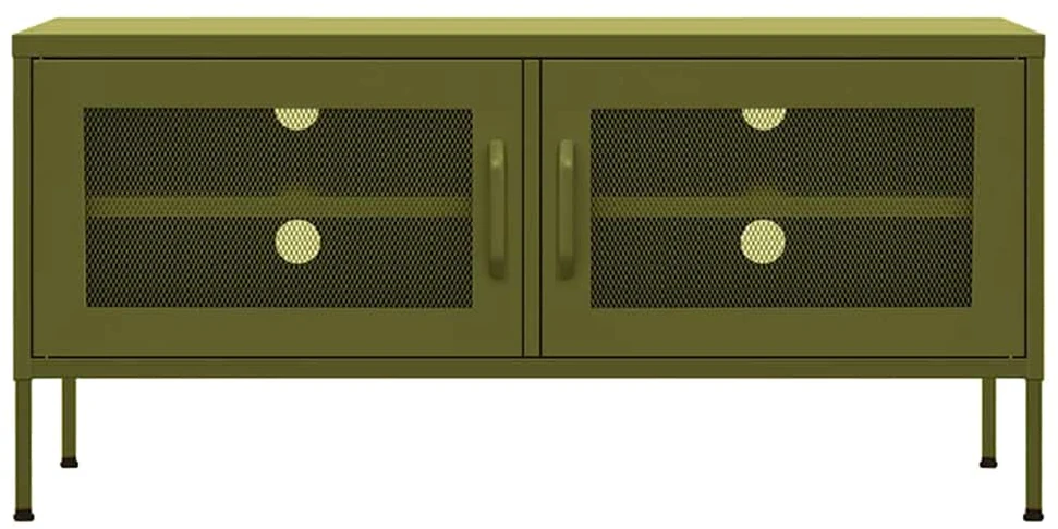 TV staliukas Televizoriaus spintelė, alyvuogių žalia, 105x35x50cm, plienas