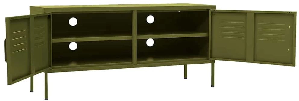 TV staliukas Televizoriaus spintelė, alyvuogių žalia, 105x35x50cm, plienas