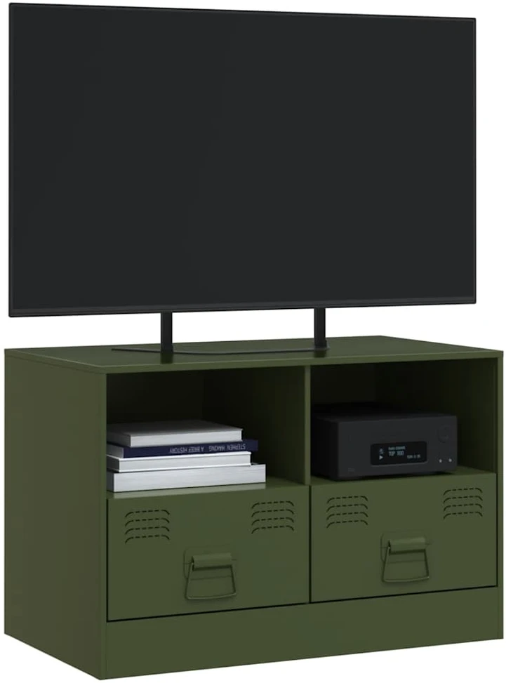 TV staliukas Televizoriaus spintelė, alyvuogių žalia, 67x39x44cm, plienas
