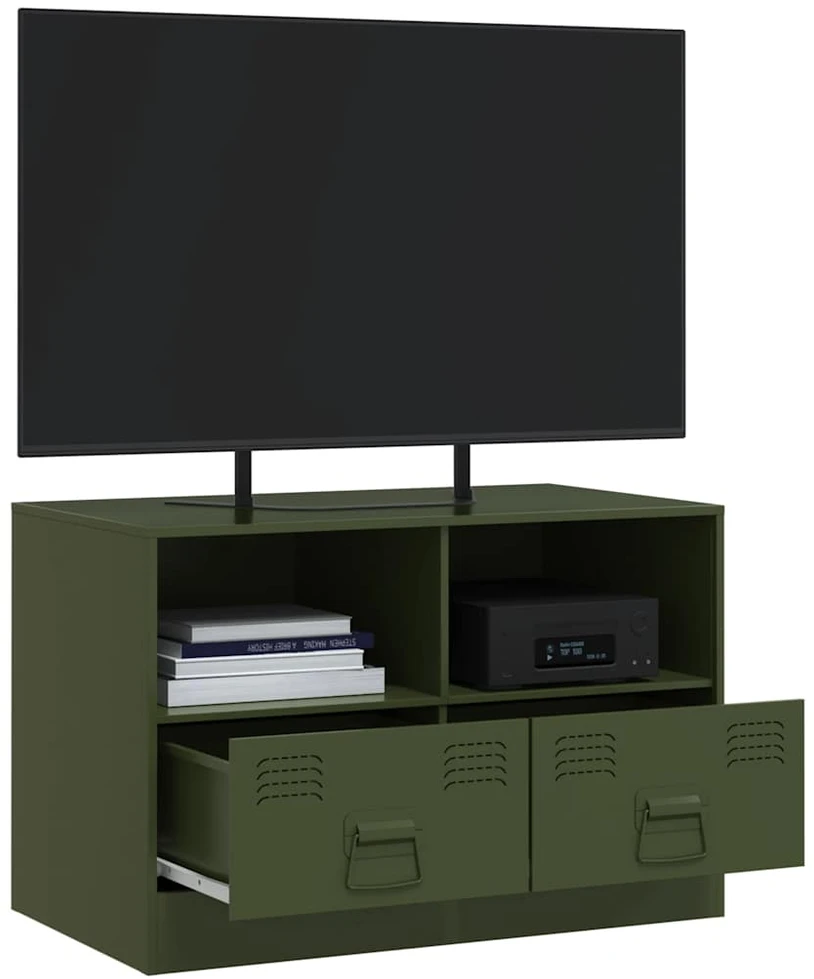 TV staliukas Televizoriaus spintelė, alyvuogių žalia, 67x39x44cm, plienas
