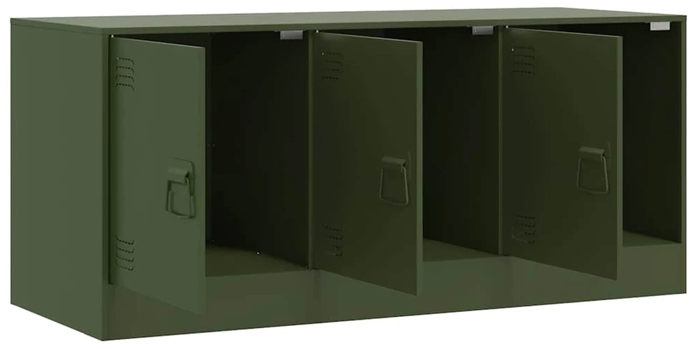 TV staliukas Televizoriaus spintelė, alyvuogių žalia, 99x39x44cm, plienas