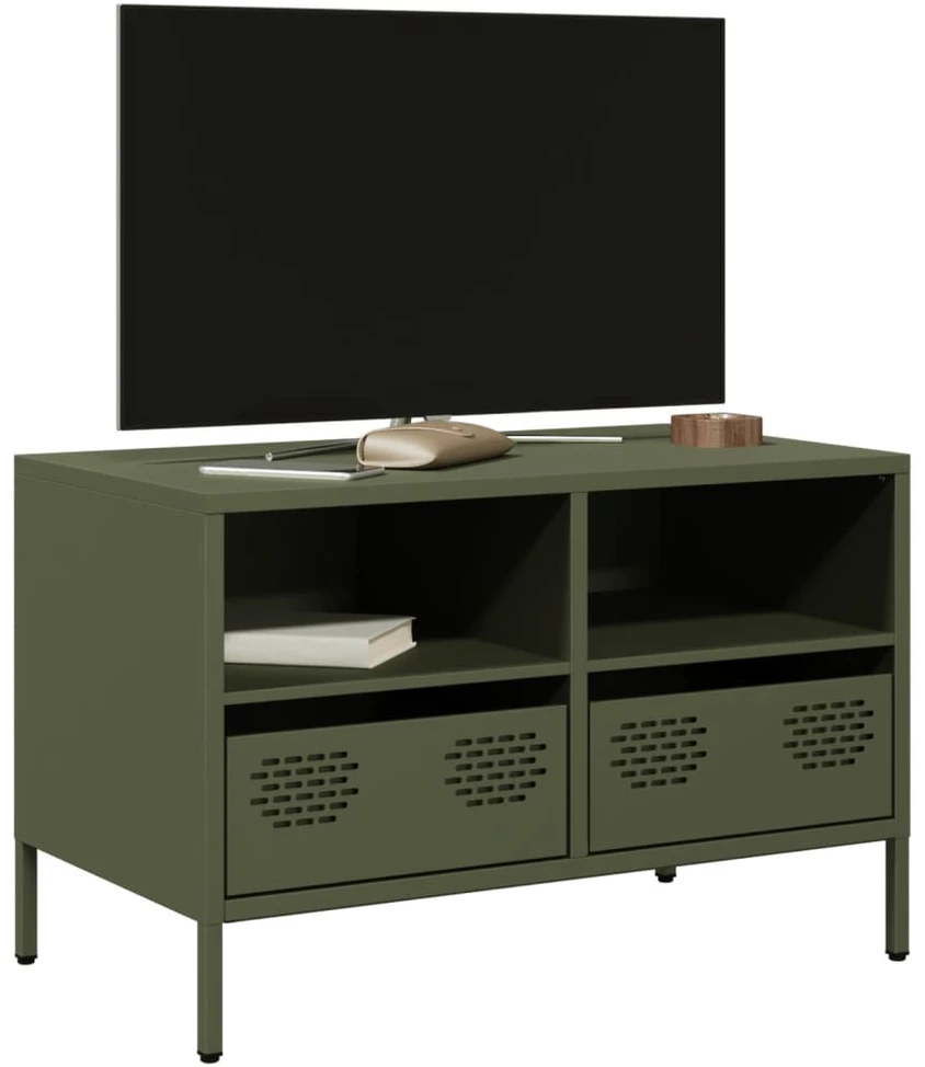 TV staliukas Televizoriaus spintelė, alyvuogių žalios, 68x39x43,5cm, plienas
