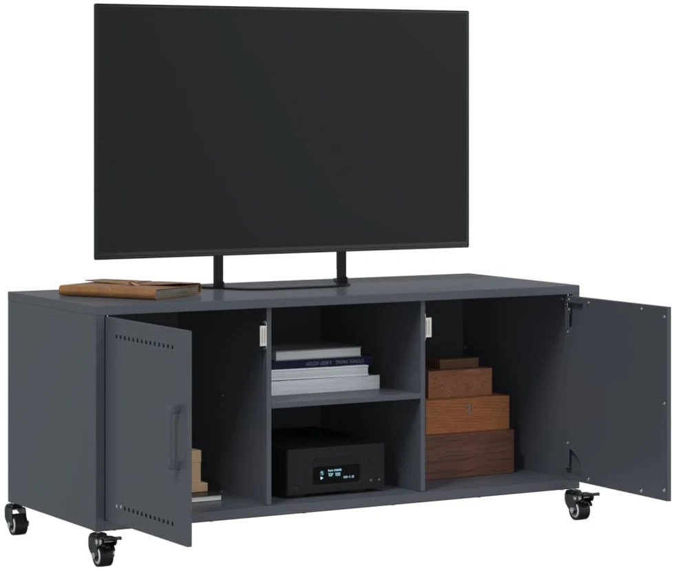 TV staliukas Televizoriaus spintelė, antracito, 100,5x39x43,5cm, plienas