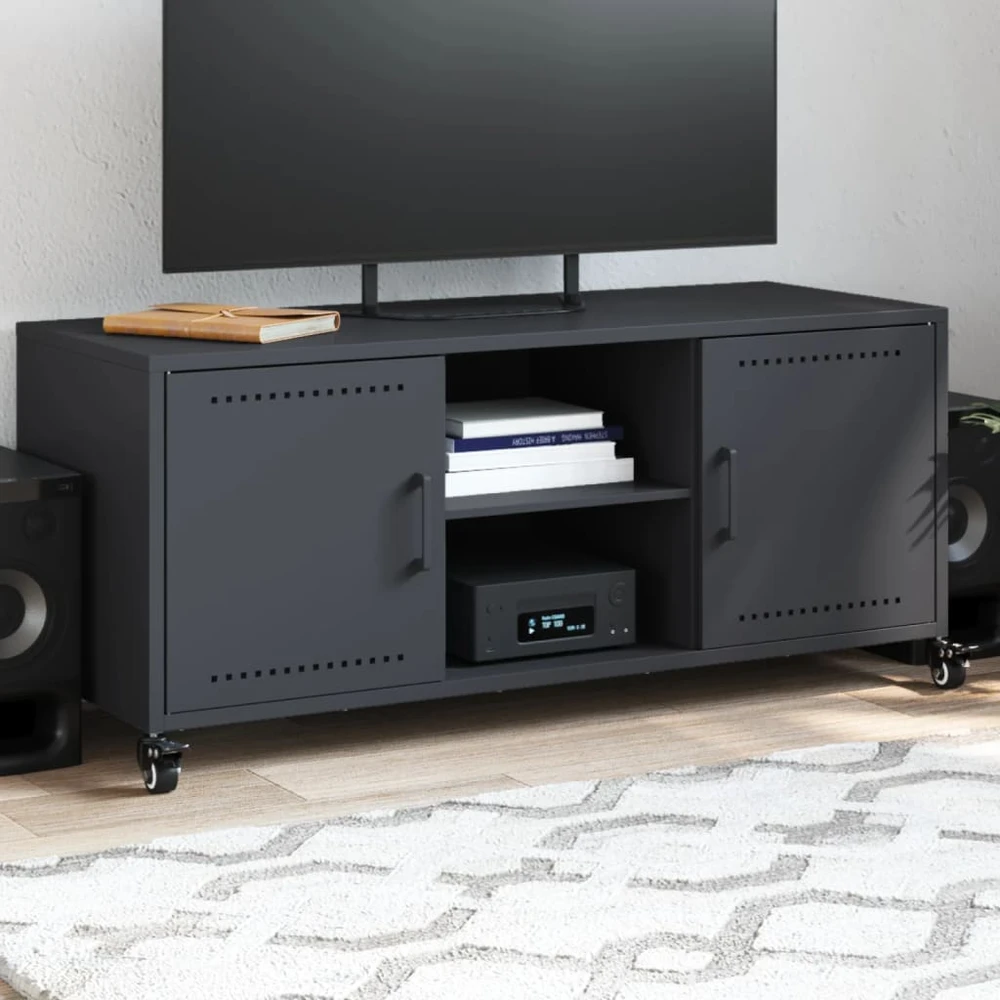 TV staliukas Televizoriaus spintelė, antracito, 100,5x39x43,5cm, plienas