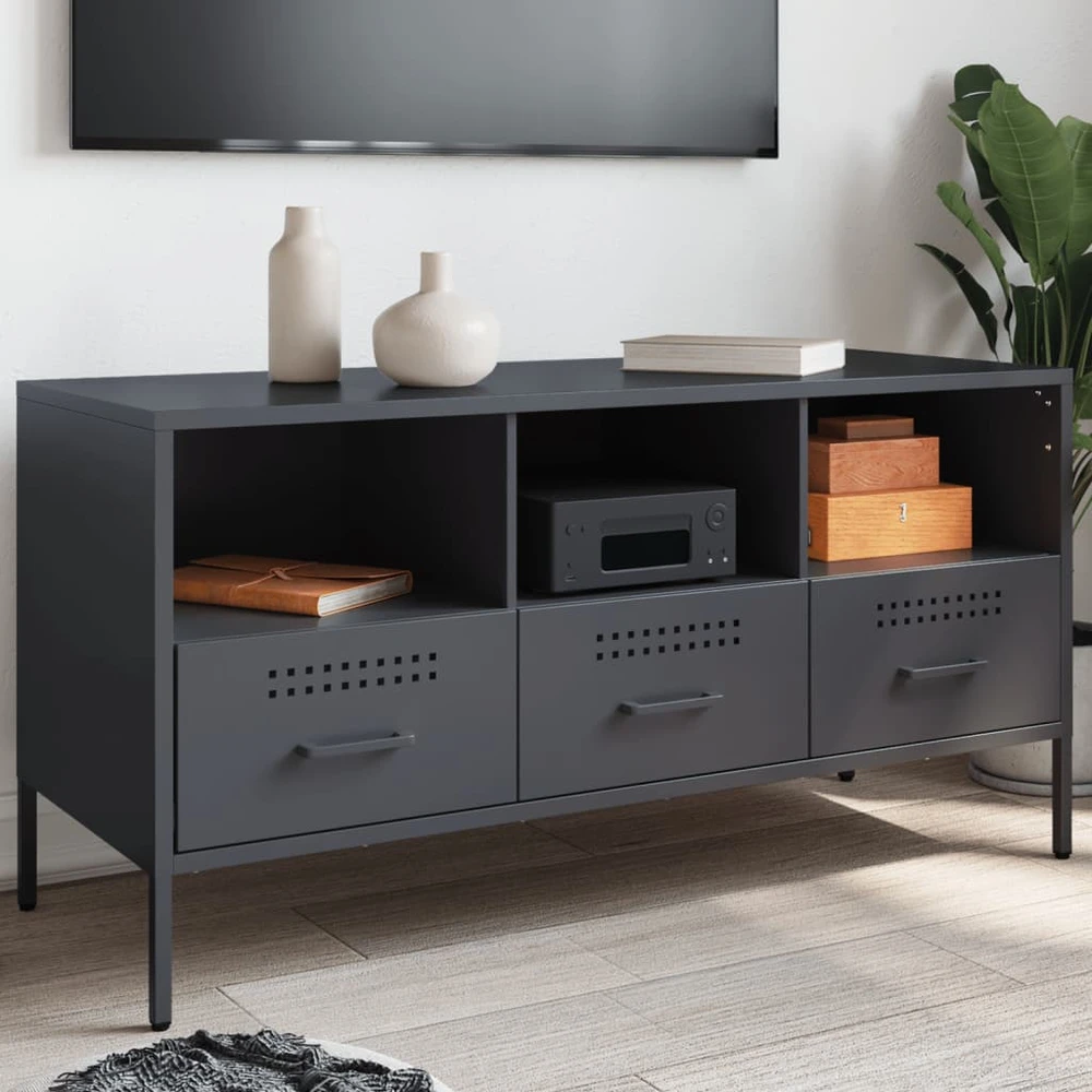 TV staliukas Televizoriaus spintelė, antracito, 100,5x39x50,5cm, plienas