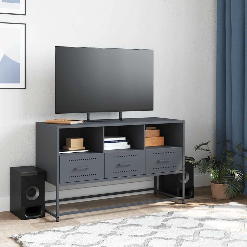 TV staliukas Televizoriaus spintelė, antracito, 100,5x39x60,5cm, plienas