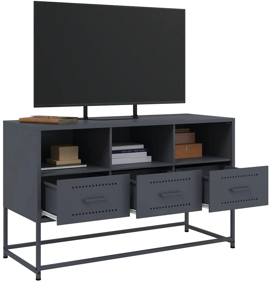 TV staliukas Televizoriaus spintelė, antracito, 100,5x39x60,5cm, plienas