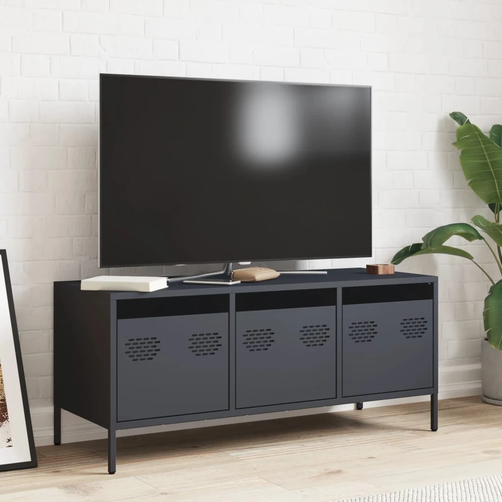 TV staliukas Televizoriaus spintelė, antracito, 101,5x39x43,5cm, plienas