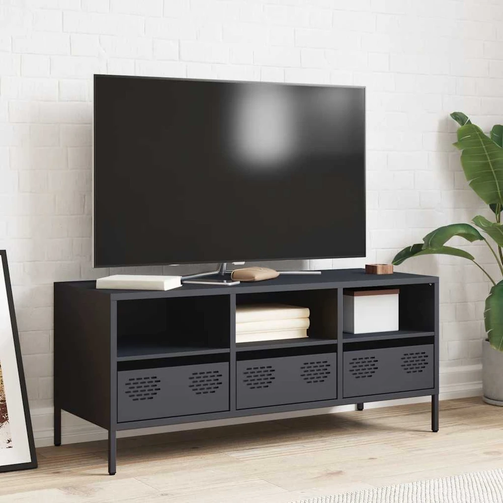 TV staliukas Televizoriaus spintelė, antracito, 101,5x39x43,5cm, plienas
