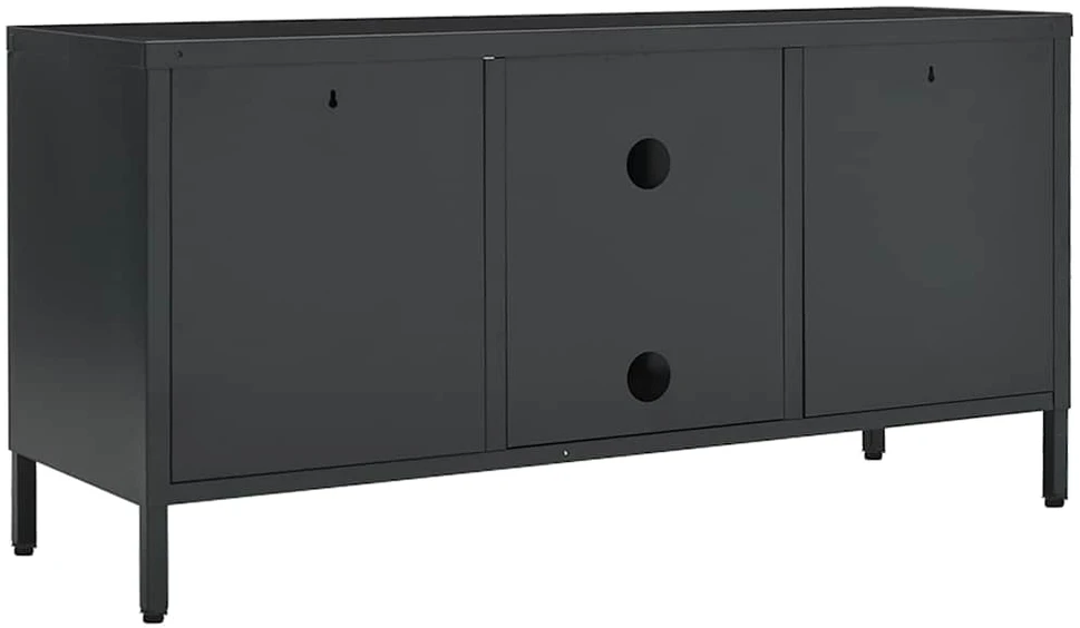 TV staliukas Televizoriaus spintelė, antracito, 105x35x52cm, plienas/stiklas