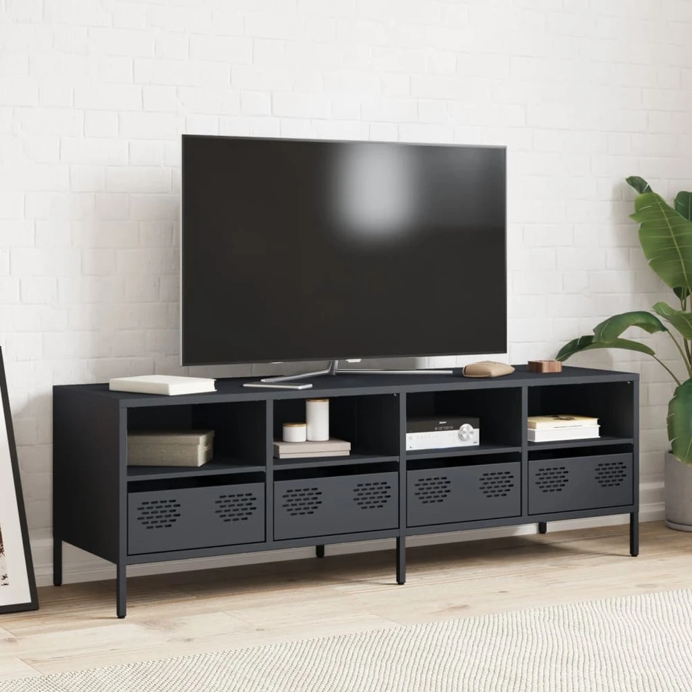 TV staliukas Televizoriaus spintelė, antracito, 135x39x43,5cm, plienas