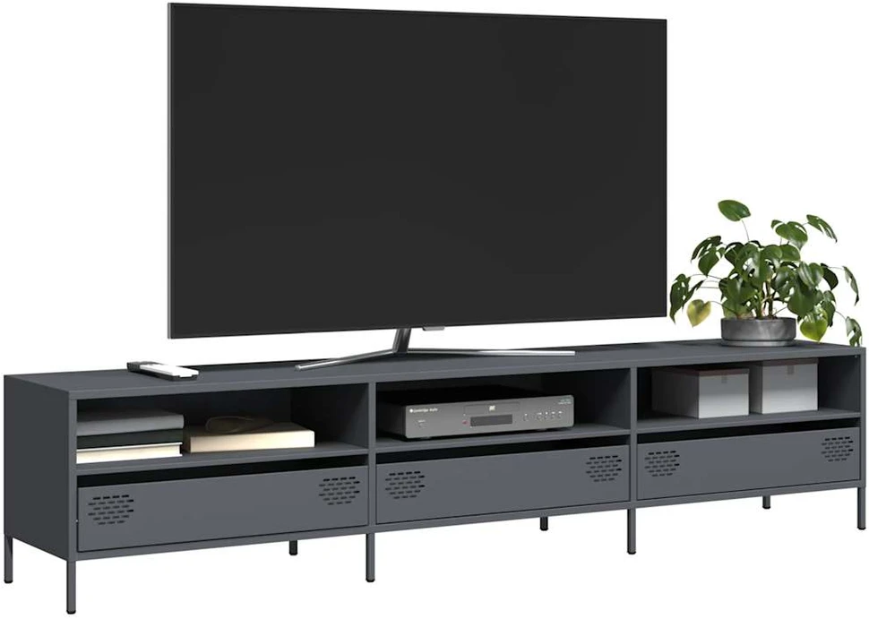 TV staliukas Televizoriaus spintelė, antracito, 202x39x43,5cm, plienas