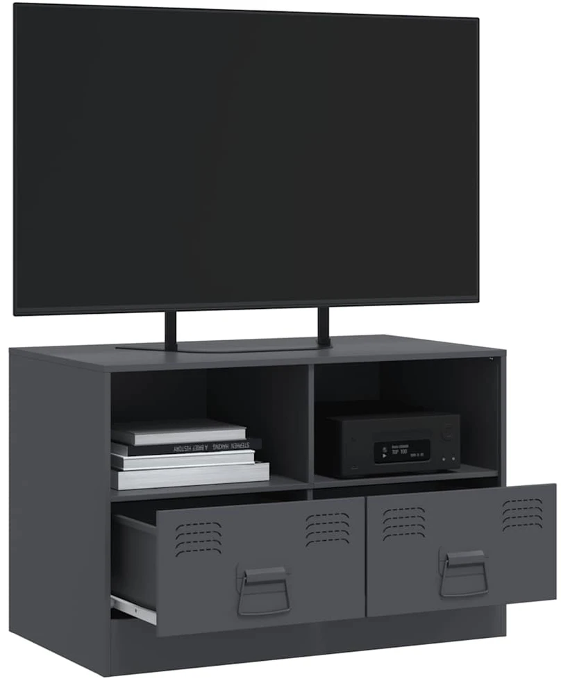 TV staliukas Televizoriaus spintelė, antracito spalvos, 67x39x44cm, plienas