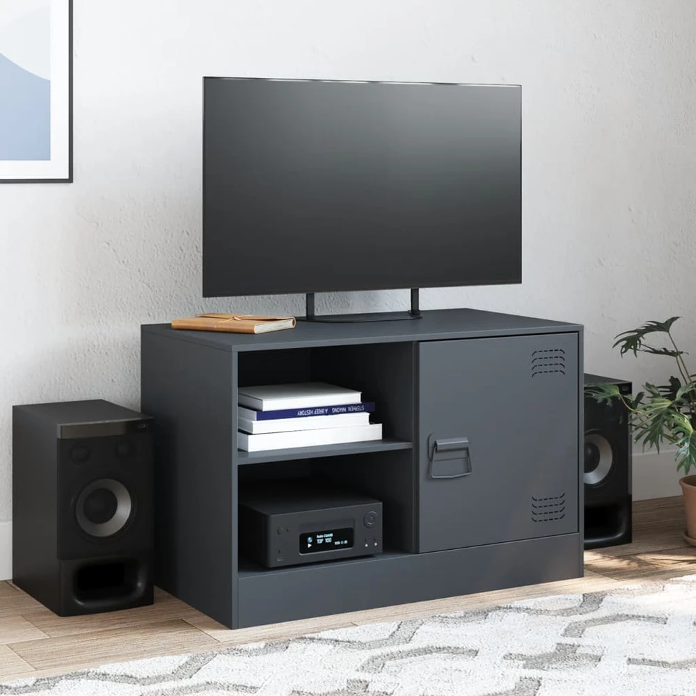 TV staliukas Televizoriaus spintelė, antracito spalvos, 67x39x44cm, plienas