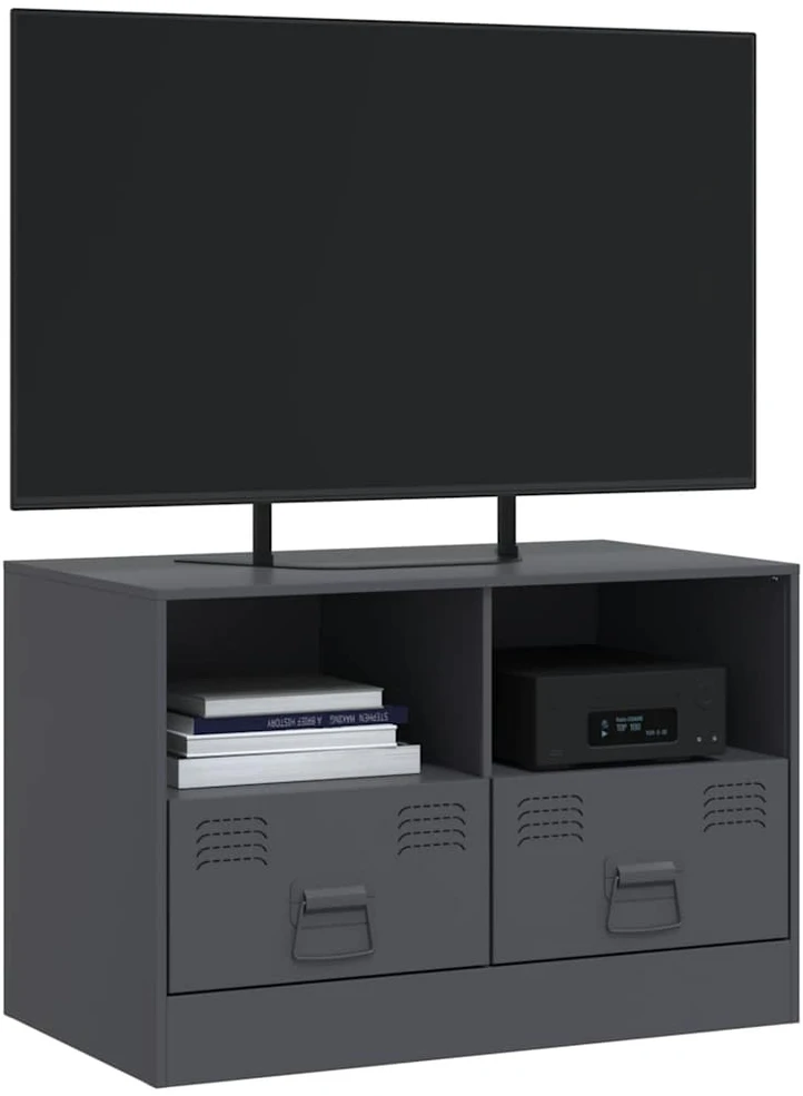 TV staliukas Televizoriaus spintelė, antracito spalvos, 67x39x44cm, plienas