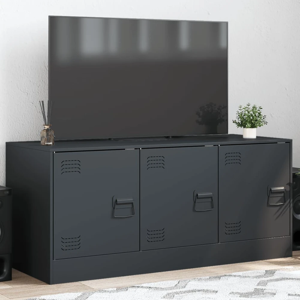 TV staliukas Televizoriaus spintelė, antracito spalvos, 99x39x44cm, plienas