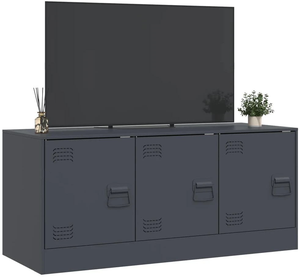 TV staliukas Televizoriaus spintelė, antracito spalvos, 99x39x44cm, plienas