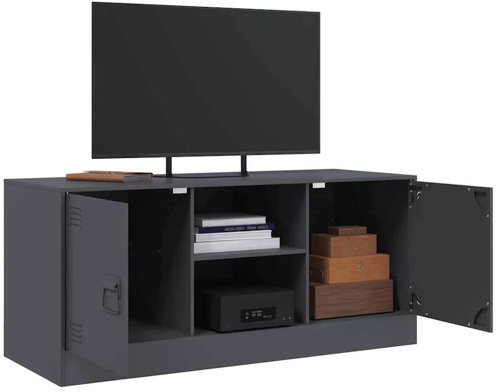 TV staliukas Televizoriaus spintelė, antracito spalvos, 99x39x44cm, plienas