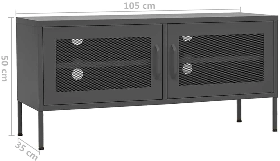 TV staliukas Televizoriaus spintelė, antracito spalvos, 105x35x50cm, plienas