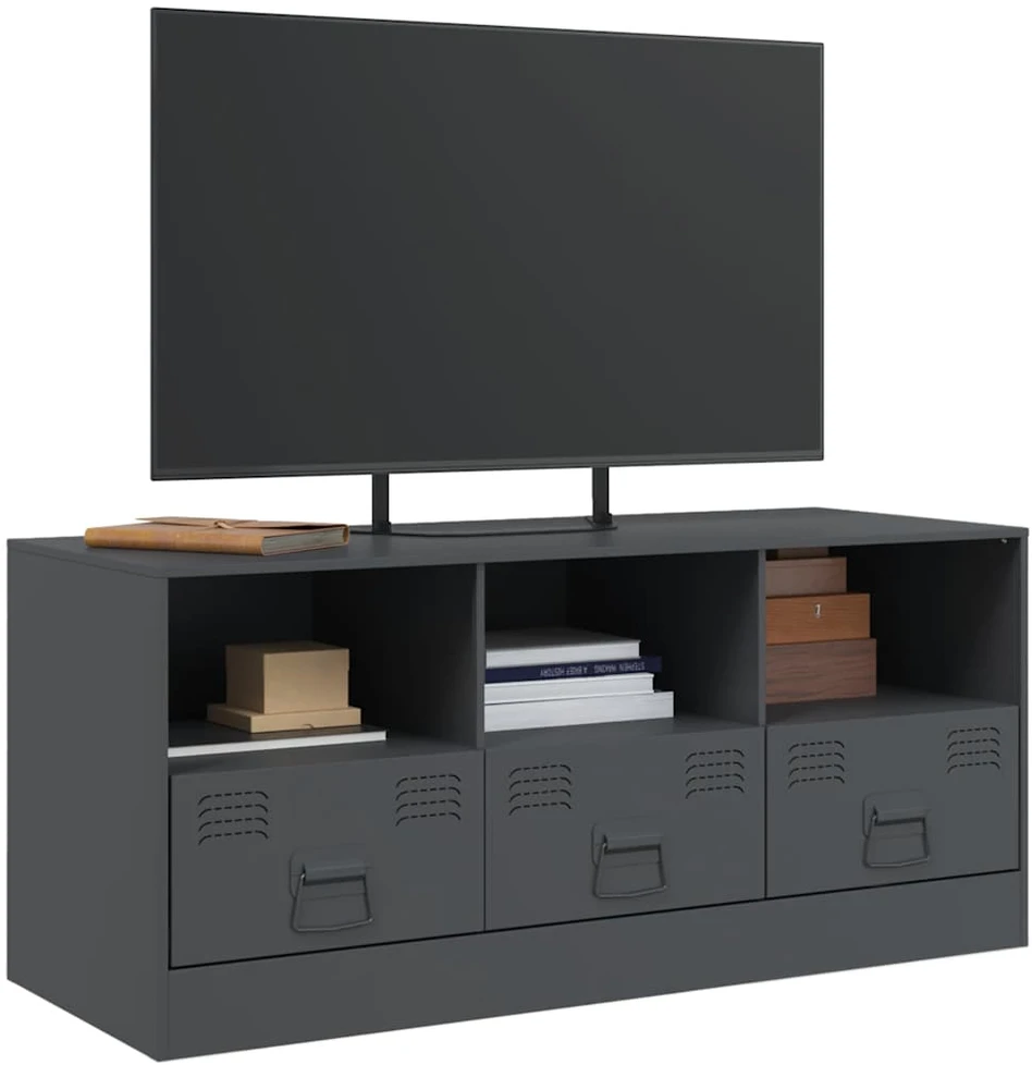 TV staliukas Televizoriaus spintelė, antracito spalvos, 99x39x44cm, plienas