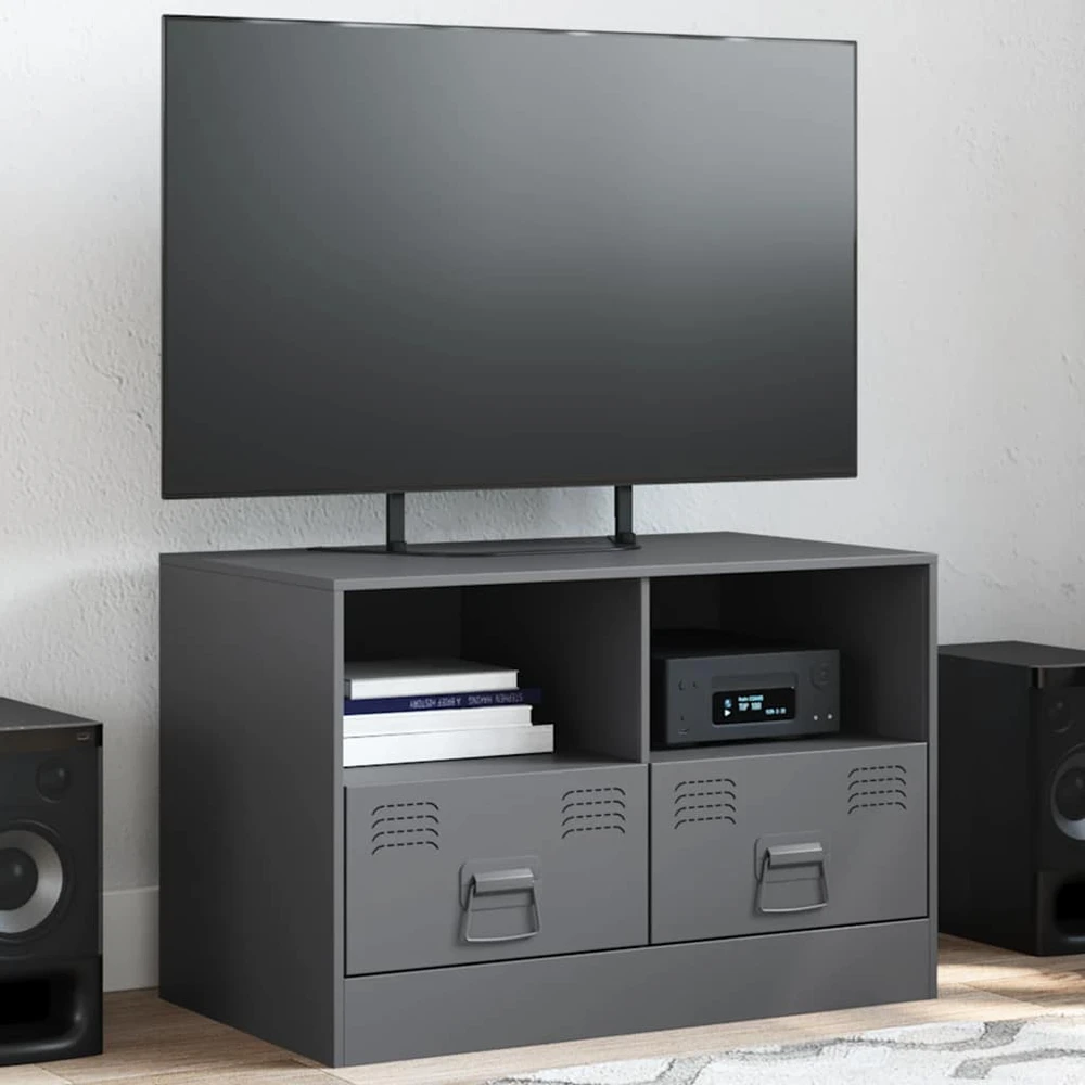 TV staliukas Televizoriaus spintelė, antracito spalvos, 67x39x44cm, plienas